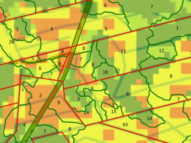 Korjuukelpoisuuskartta metsäkuvioista
